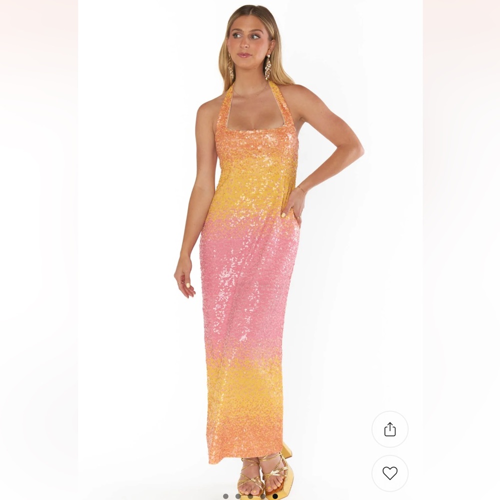 Show Me Your MuMu Samba Midi Dress Sundown Ombré Sequins